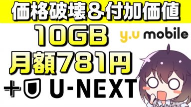 【ahamoと同額】y.u mobile（ワイユーモバイル）シングルU-NEXTプラン解説