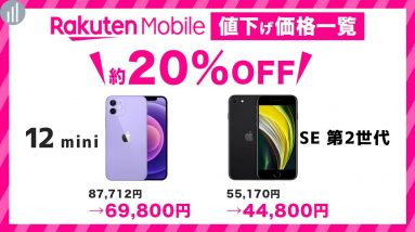 実はねらいめ！iPhone 12 ・iPhone SE 第2世代 のSIMフリー版＆楽天モバイルの値下げ価格一覧