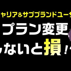 【３キャリア&サブブランドユーザー向け】値下げ新プランへの変更だけは検討しましょう