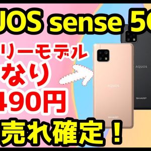 【衝撃特価】AQUOS sense5G SIMフリーが17,490円だと！？キャリア版との違いも解説！【OCNモバイルONE】