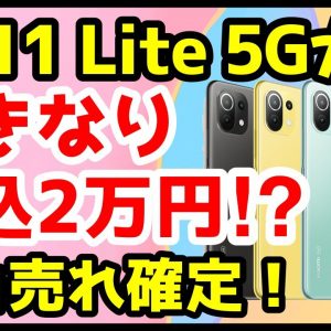 【衝撃特価】Xiaomi Mi 11 Lite 5Gが税込2万円！？2021年コスパ最強5Gスマホが激安！【OCNモバイルONE】