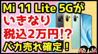 【衝撃特価】Xiaomi Mi 11 Lite 5Gが税込2万円！？2021年コスパ最強5Gスマホが激安！【OCNモバイルONE】