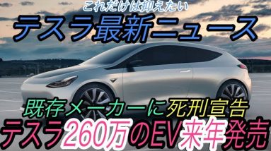 【既存メーカーに激震】テスラ最新ニュース【260万の新型EVが2022年にも発売される可能性・モデルYの3列目シートは子ども用・最新型モデル3に残る品質上の重大な欠陥】