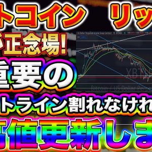 【ビットコイン正念場】BTCここを割れなければ爆上がり確定!リップルの激アツサポートラインを徹底解説します!【仮想通貨】【XRP】