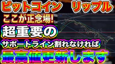 【ビットコイン正念場】BTCここを割れなければ爆上がり確定!リップルの激アツサポートラインを徹底解説します!【仮想通貨】【XRP】