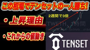 【まだ波に乗れます】テンセットがこの弱気相場で価格3倍!この値上がりの理由とこれからの値動きを解説します。【仮想通貨】【TENSET】