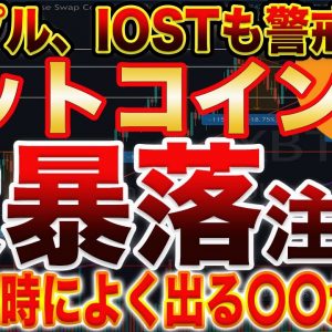 【BTC大暴落注意】リップルもIOSTもビットコインを見ておけば大丈夫!過去の下落も当てたプロトレーダーが相場を徹底解説します!【仮想通貨】