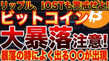 【BTC大暴落注意】リップルもIOSTもビットコインを見ておけば大丈夫!過去の下落も当てたプロトレーダーが相場を徹底解説します!【仮想通貨】