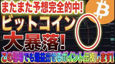 【BTCバブル終焉か】ビットコインいきなり大暴落!ただ相場が大きく動いた時は爆益の大チャンス!これからの動きを徹底解説します!【仮想通貨】