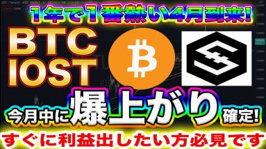 【資産100倍大チャンス到来】今月中に億り人も夢じゃない!ビットコイン、IOST爆上げ直前です!【仮想通貨】