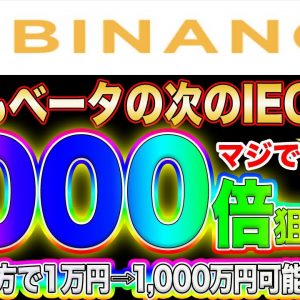 【10月21日まで】期待度はベータ以上!?リアルに1000倍狙えるバイナンス最新IEOの入手方法や更に利益を上げる方法を徹底解説します!【仮想通貨】