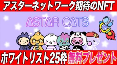 【期待のNFT】もうすぐアスターネットワークのNFT『Astar Cats』がローンチへ!!この激アツNFTのホワイトリスト25枠を私の読者の方にプレゼントします!!【仮想通貨】【ASTAR】