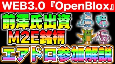 【OpenBlox】ZOZO前澤さんが出資決定！期待のWEB3.0銘柄とM2E銘柄について解説！