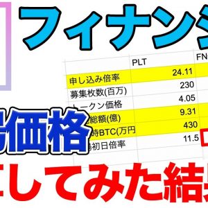 【上場直後○倍】即売り？フィナンシェの上場価格を数値を入れて計算してみた結果…【FNCT】【コインチェックIEO第二弾】