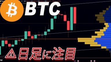 【昨日の急騰を全戻し】ここで引けたらビットコインは暴落します。【仮想通貨】