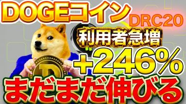 【DOGE/BTC】ドージコイン利用者急増+246%!!これからさらに値上がりする理由【DEC-20/BRC-20】